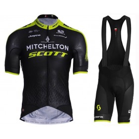 Set Fietsshirt + Korte Koersbroek 2019 Mitchelton-Scott N001